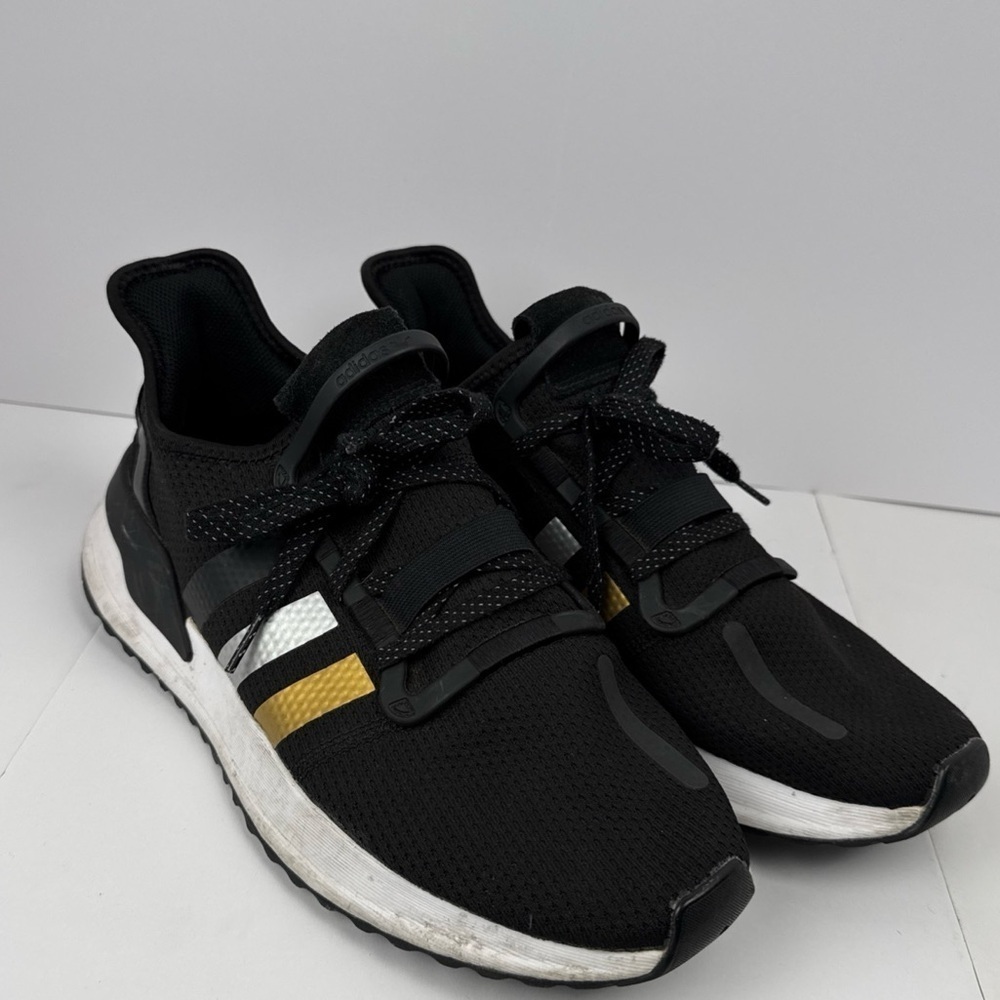 Adidas U Path Run Men's Black White Gold FW2323 Size 10 Running Casual Walking